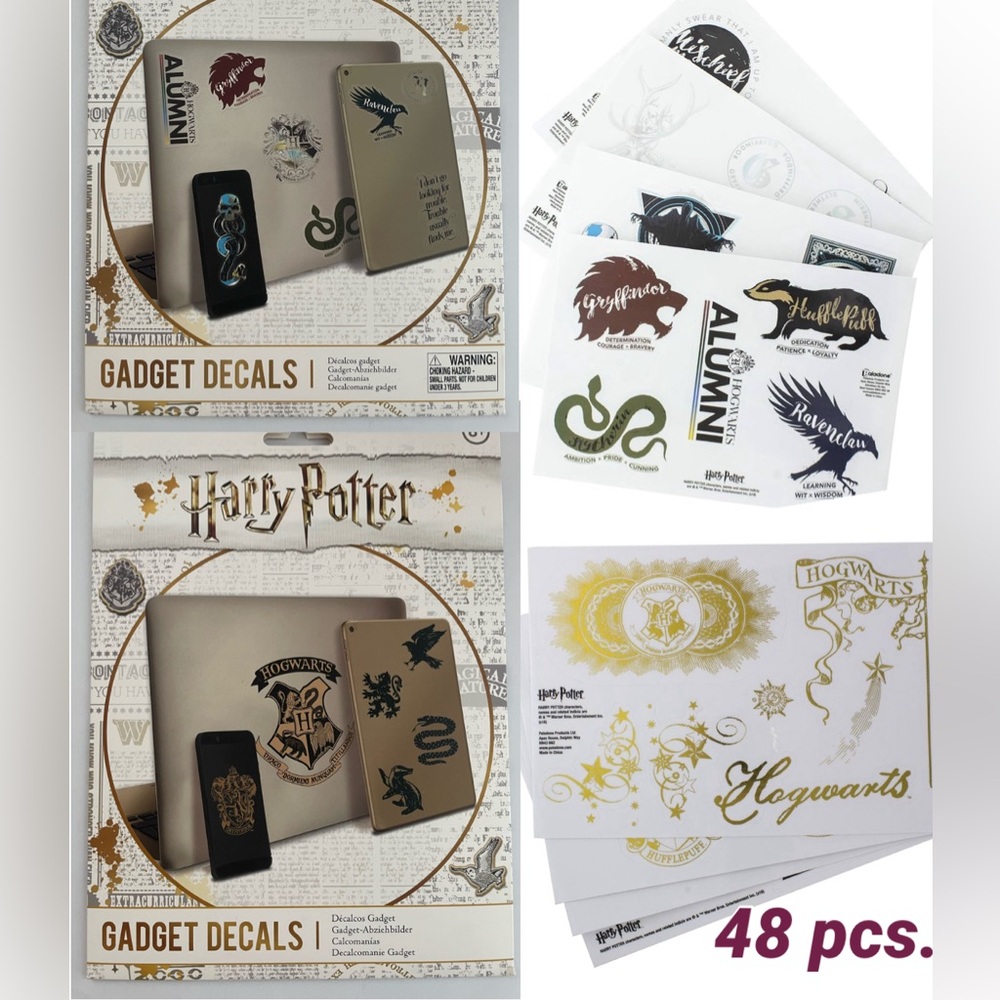 Harry Potter Gadget Decals x2 =48pcs *Sealed Packaging, NEW , UNOPENED!